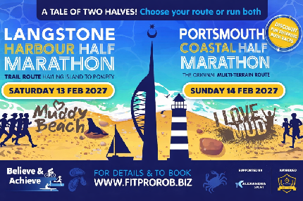 Portsmouth/Langstone Coastal Half Marathons + 2027 - Big Weekend Double Entry - Big Weekend Ticket. Both Events. Extra Medal +